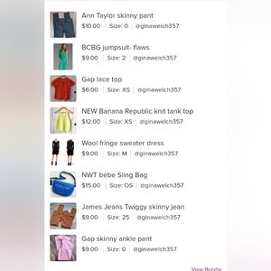 Bundle of 8 items for Gina